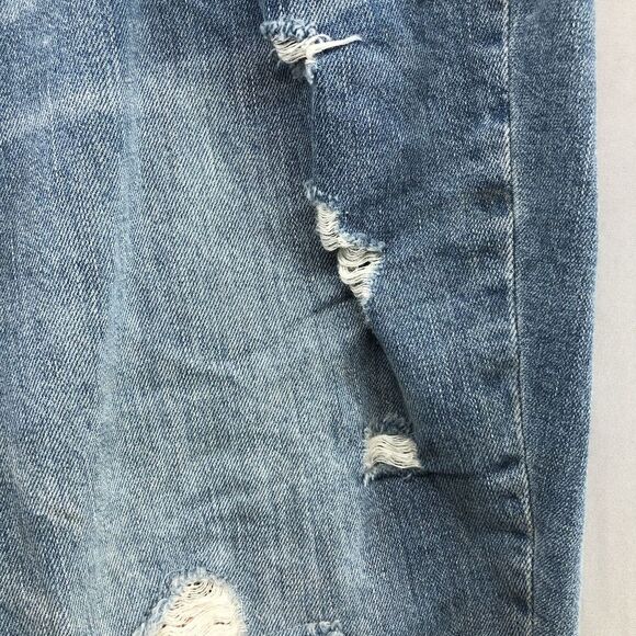 NY&C SOHO Distressed Curvy Boyfriend Stretch Denim Jeans Size 12 Women New Stain - Picture 6 of 15